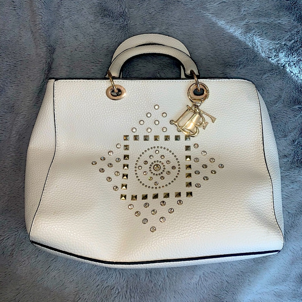 White & Gold Rhinestone Bag